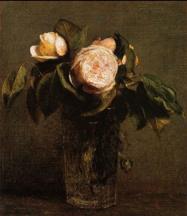 Henri Fantin-Latour Roses in a Tall Glass